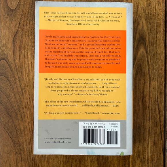 (3 for 35) the second sex (novel) Simone de Beauvoir, vintage copy - Picture 4 of 4